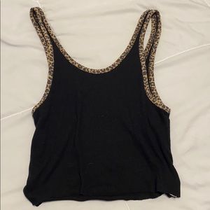 Black Leopard Print Crop Top
